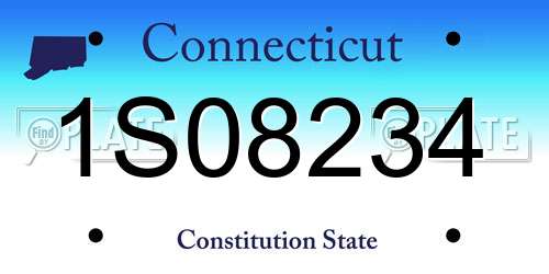 1S08234 Connecticut License Plate