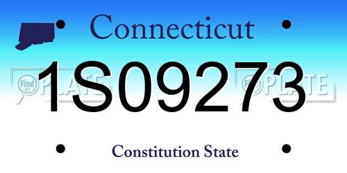 1S09273 Connecticut License Plate