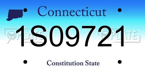 1S09721 Connecticut License Plate
