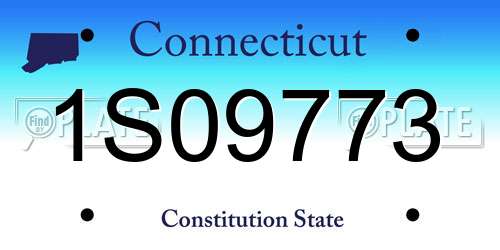 1S09773 Connecticut License Plate