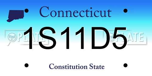 1S11D5 Connecticut License Plate