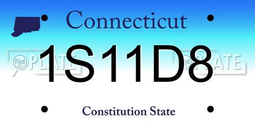 1S11D8 Connecticut License Plate