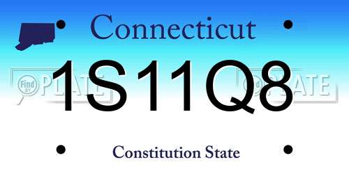 1S11Q8 Connecticut License Plate