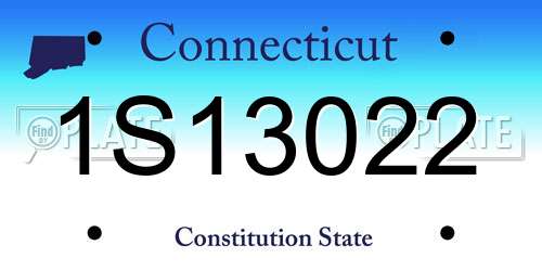 1S13022 Connecticut License Plate