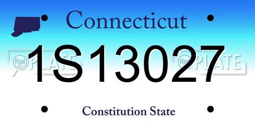 1S13027 Connecticut License Plate