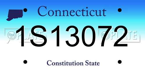 1S13072 Connecticut License Plate
