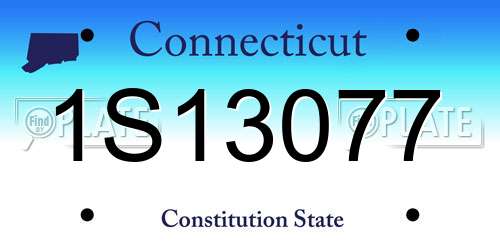 1S13077 Connecticut License Plate