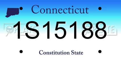 1S15188 Connecticut License Plate