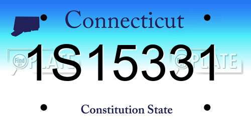 1S15331 Connecticut License Plate