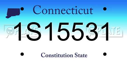 1S15531 Connecticut License Plate