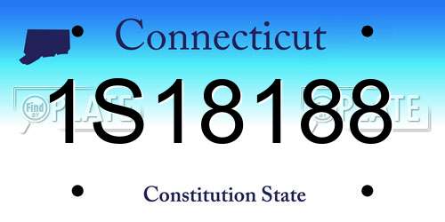 1S18188 Connecticut License Plate