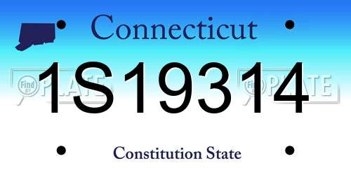 1S19314 Connecticut License Plate