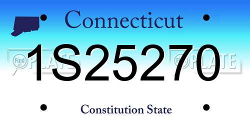 1S25270 Connecticut License Plate
