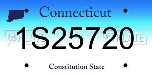 1S25720 Connecticut License Plate