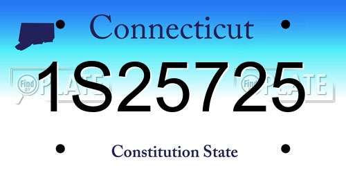 1S25725 Connecticut License Plate
