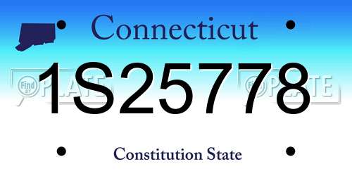 1S25778 Connecticut License Plate