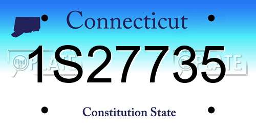 1S27735 Connecticut License Plate