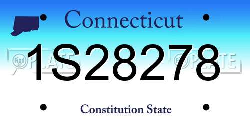 1S28278 Connecticut License Plate