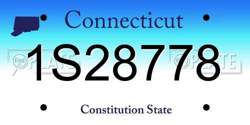 1S28778 Connecticut License Plate