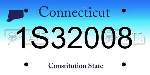 1S32008 Connecticut License Plate