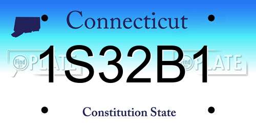 1S32B1 Connecticut License Plate