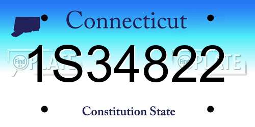 1S34822 Connecticut License Plate