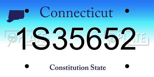 1S35652 Connecticut License Plate