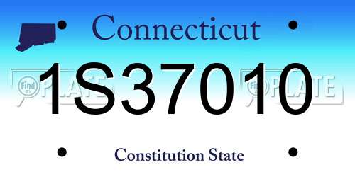 1S37010 Connecticut License Plate