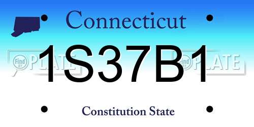 1S37B1 Connecticut License Plate