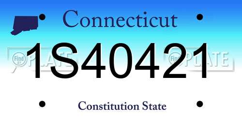 1S40421 Connecticut License Plate