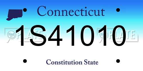 1S41010 Connecticut License Plate