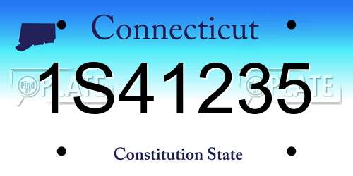 1S41235 Connecticut License Plate