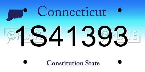 1S41393 Connecticut License Plate