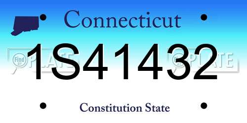 1S41432 Connecticut License Plate