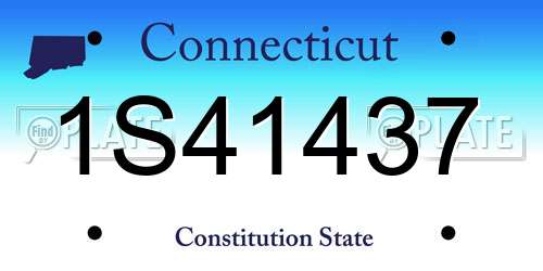 1S41437 Connecticut License Plate