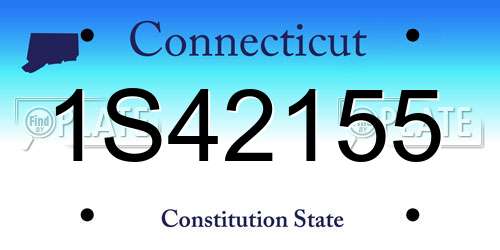 1S42155 Connecticut License Plate