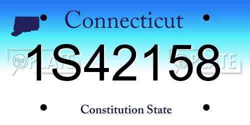 1S42158 Connecticut License Plate