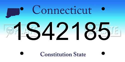 1S42185 Connecticut License Plate