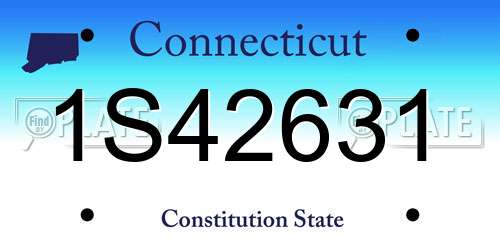 1S42631 Connecticut License Plate