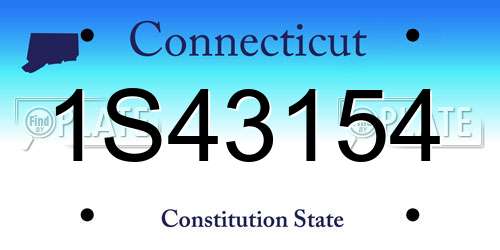 1S43154 Connecticut License Plate