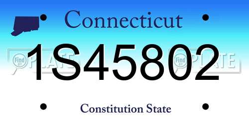 1S45802 Connecticut License Plate