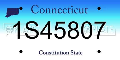 1S45807 Connecticut License Plate