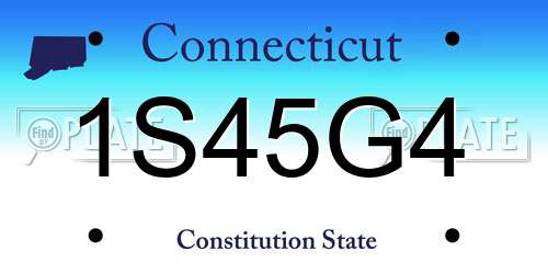 1S45G4 Connecticut License Plate