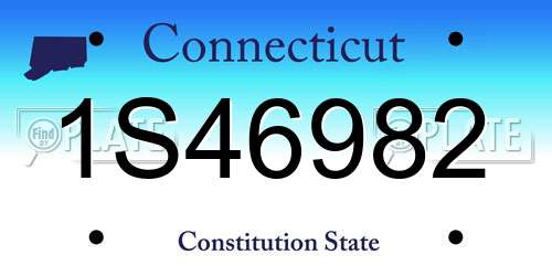 1S46982 Connecticut License Plate