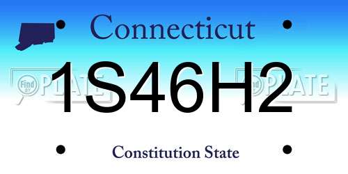 1S46H2 Connecticut License Plate