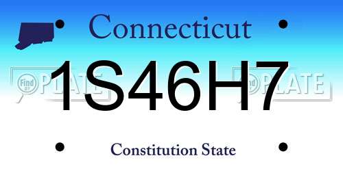 1S46H7 Connecticut License Plate