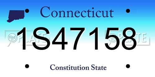 1S47158 Connecticut License Plate