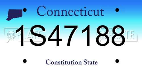 1S47188 Connecticut License Plate