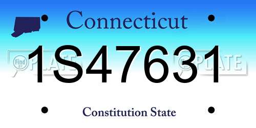 1S47631 Connecticut License Plate