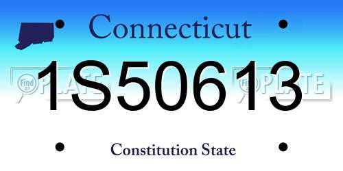 1S50613 Connecticut License Plate